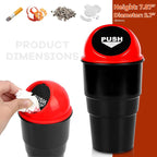 Cup Holder Trash Can for Car, Leakproof Vehicle Back Seat Garbage Can Mini Portable Trash Bin with Lid, Universal Smellproof Cup Holder Garbage Bin for Cars Trucks SUVs (Red)