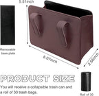 Yourkar Car Trash Can, Foldable Waterproof Leather Car Garbage Organizer Holder, Automotive Mini Dustbin Container with One Roll Trash Bag, Universal Interior Car Accessories (Dark Brown)
