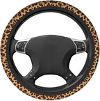 Leopard Steering Wheel Covers Non Slip Neoprene Steering Wheel Protector Cover Universal 15 Inch for Men Women