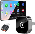 2-in-1 Wireless CarPlay Android Auto Adapter, 5.8GHz Wireless Adapter for Factory Wired CarPlay/Android Auto Cars, USB-A/USB-C, Mini Compact Design