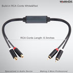 Mini Ground Loop Noise Isolator Gold Coating RCA Connectors Aluminum Shell Noise Filter for car and Home Using in Different situations (WDISO-A010-RCA)