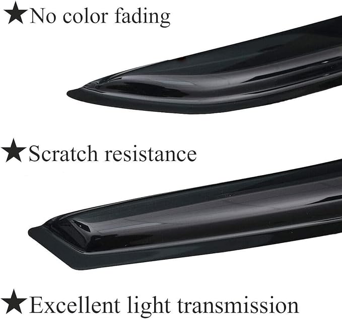94739 Window Visors Rain Guards Tape-On Side Vent Deflectors Compatible with Toyota Highlander 2020-2025,Sun Shade 2020 2021 2022 2023 2024 2025 4-Pieces Set
