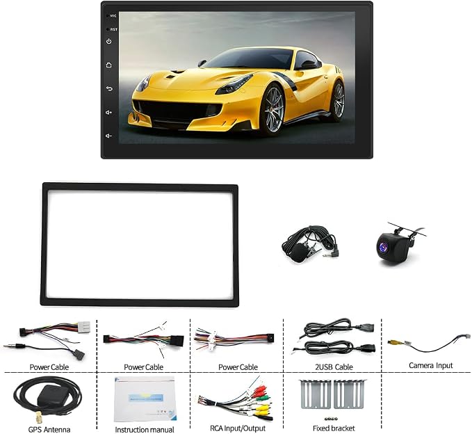 Android 14 Car Stereo for Chevrolet Express 1500 2500 2003-2006 with Wireless CarPlay Android Auto, 7" Touchscreen Double Din Car Radio Support Bluetooth GPS WiFi SWC FM SWC Mirror Link Backup Camera