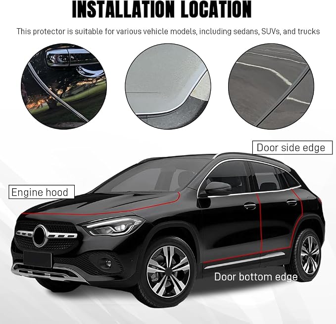 Car Door Edge Guards, Car Door Protector, 32Ft Rubber Seal Protector U Shape Edge Trim, Anti-Collision Auto Door Entry Guard Protective Strip Universal for Most Vehicles (Transparent, 10M)