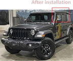 Tape-On Side Car Window Visors Rain Guards for 2018-2025 Jeep Wrangler JL 4 Door Smoke Tinted Vent Deflector Sun Shades