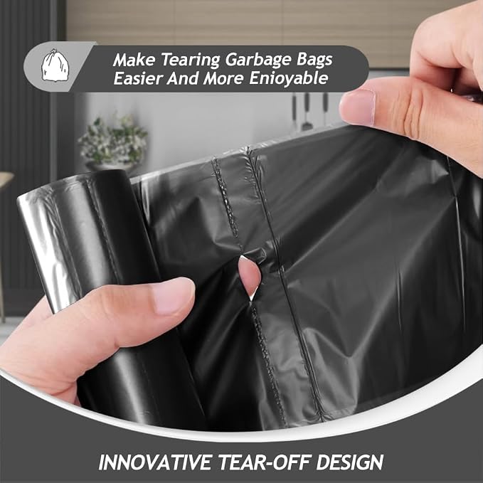 Small Trash Bags 1.2 Gallon 160 Counts Garbage Bags, Bathroom Trash Can Bin Liners, Small Plastic Bags for home office kitchen, fit 5-6 Liter, 0.8-1.6 and 1-1.5 Gal, Black