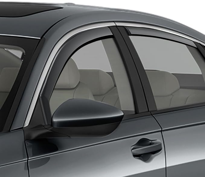 in-Channel Rain Guards Compatible with Honda Accord 2018 2019 2020 2021 2022 2023, Black Window Deflectors Window Visor Side Shatterproof Sun Visor, 4-Pieces Set