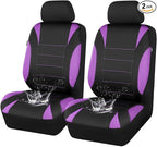 Waterproof Car Seat Covers Front Seats Only with 5mm Composite EVA, Neoprene Car Seat Cover with Separate Headrest Cover, Quick Setup Universal Fit for Car SUV Trucks,Airbag Compatible Purple