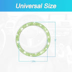 Car Bling Crystal Rhinestone Engine Start Ring Decals, 2 Pack Car Push Start Button Cover/Sticker, Key Ignition Knob Bling Ring, Sparkling Car Interior Accessories(Double Light Green)