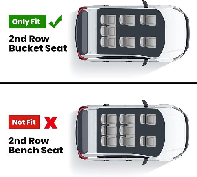 Floor Mats & Cargo Liner with Backrest Mat 2015-2020 for 7-Seater GMC Yukon XL(Only Yukon XL, Not Fit Yukon) & Chevy Suburban (Not fit 8/9 Seater), All Weather TPE Custom Fit Car Floor Liner