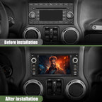 4Core 64GB ROM Car Radio Stereo for Dodge Ram 1500 2500 3500 2009-2012 Jeep Wrangler 2007-2018 Avenger Challenger, 7 Inch Touch Screen with Wireless CarPlay Android Auto Backup Camera