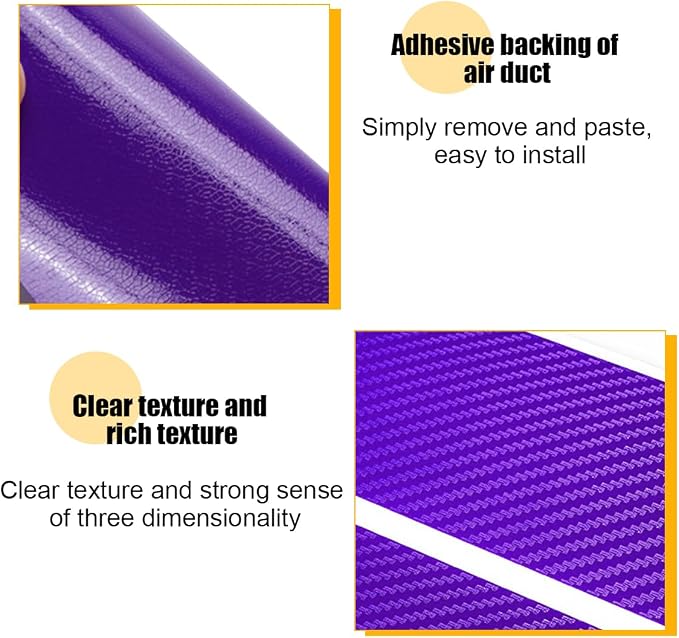 4PCS Car Door Sill Protector, 3D Carbon Fiber Vehicle Entry Edge Guard Trim, Anti-Scratch Automotive Threshold Sill Cover Strips Accessories, Universal for SUV, Sedan, Truck (Purple)