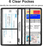 Premium Car Registration and Insurance Card Holder, Car Document Holder for Cards, Driver License & other Essential Documents (Black)