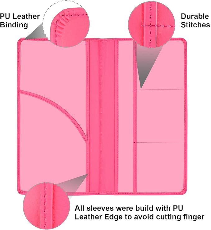 Car Registration and Insurance Holder, Car Accessories Vehicle Glove Box Car Organizer Women Car Accessories with Magnetic Shut for Cards, Essential Document, Driver License, Hot Pink