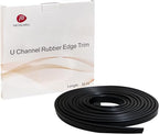 Rubber Edge Trim, 3/32" U Channel Edge Trim, Fit for 1/16" to 1/8", Edge Protector for Sheet Metal, Length 20Ft, Black Color