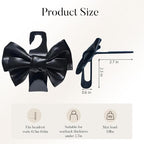 2 Pack Car Purse Hooks, Cute Bow Car Seat Headrest Hook Hanger for Purses and Bags, Space-Saving Car Accessory(black)