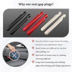2PCS Car Seat Gap Filler, Soft Foam Leather No Drop Automotive Gap Stopper Between Seat and Console, Vehicle Seam Guard Gap Plug Crevice Catcher Blocker, Universal Fit (Red)