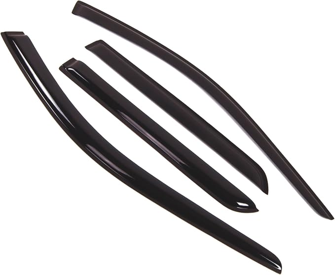 WD2-118B Dark Smoke 4 Pcs Set Window Visor (Outside Mount) Deflector Rain Guard Compatible with 2017-2018 Dodge Durango