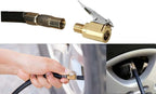 2Pack 8mm Tire Air Chuck with Clip Adapter, No Leakage Tire Chucks for Vehicle Inflator Compressor Pump Connect Accessories Tool, Brass Locking Tire Inflator Nozzle Adapter Connect 8mm