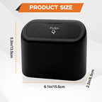Car Trash Can, Mini Portable Car Bin with Lid & with 1 Roll Trash Bag, Leakproof Hanging Cars Storage Bag Container for Car, Home and Office (Black)
