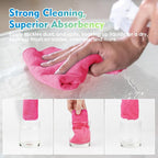 Microfiber Cleaning Cloth 20 Pack 11.5 x 11.5 Inch Microfiber Towels for Cars Ultra Absorbent Cleaning Rags Lint Free Cleaning Towels for Household Kitchen, Window Car Pink