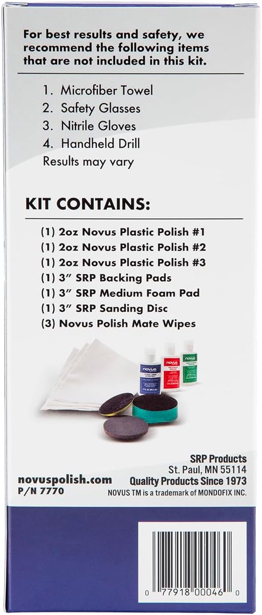 Clear in Five Headlight Restoration Kit | 2 Ounce #1, 2, & 3 Bottles, Buffing Pad, Backing Pad Drill Attachment, 1,000 Grit Sanding Disk, 3 Polish Mates