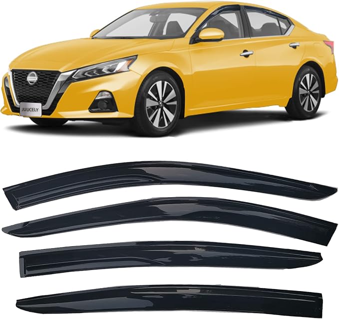 Tape on Side Window Visors Rain Guards Wind Deflector for Nissan Altima 2019 2020 2021 2022 2023 2024 2025, Window Rain Guards Vent Guards Sun Rain Shade Smoke Tinted 4pcs