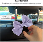 2 Pack Car Seat Headrest Hook, Auto Seat Hook Hangers Storage Organizer Interior Accessories for Handbag Clothes Coats Grocery Bags (Light purple)