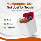 Car Trash Can Waterproof Vehicle Garbage Bin, Leakproof Anti Slip Floor Mat Clip Trash Bag Holder for Car, Truck, SUV, Van Portable Auto Trash Container with Stability Clips (White, Small)