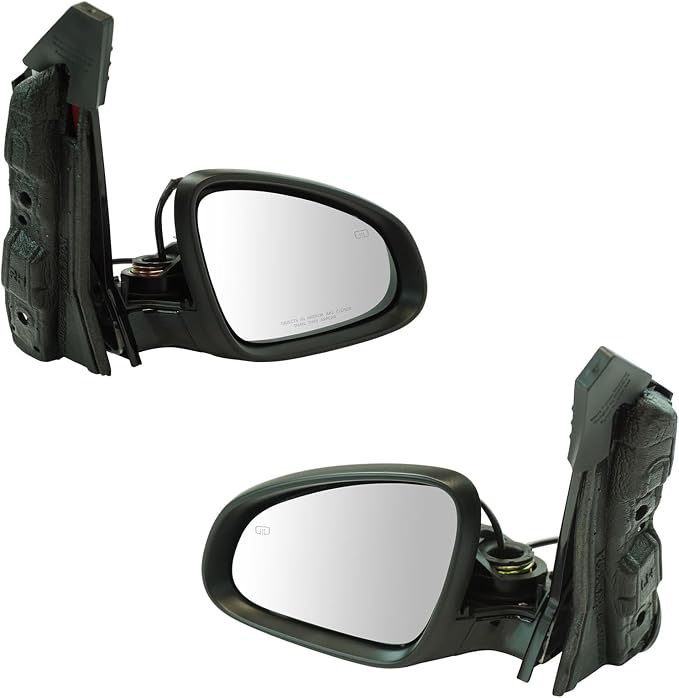 2 Piece Driver and Passenger Side Mirror Assembly Set Electric Adjustment Heated No Memory Black Compatible with 2012-2017 Buick Verano GM1320439 GM1321439