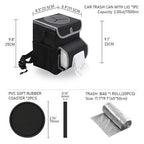 Car Trash Can with Lid,Bag Hanging Storage Pockets,Adjustable Tissue Holder & Straps,Portable Waterproof Garbage Bin, 1.98 Gal Large Capacity Multipurpose Bin