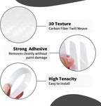 6 Inch 4Pcs 3D Carbon Fiber Texture Car Door Edge Protector Trim Strip Anti-Scratch and Anti-Collision Side Door Protectors Vehicle Exterior Accessories Sticker Semi-Transparent