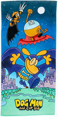 Dog Man Supa Cop & Petey Book Kids Super Soft Cotton Bath/Pool/Beach Towel, 58 in x 28 in, (Offically Licensed Product) By