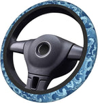Waves Japan Blue Steering Wheel Cover Car Accessories Cute for Women Girls Girly Universal 15 Inch Neoprene Auto Interior Decor Anti Slip Car Truck Protector