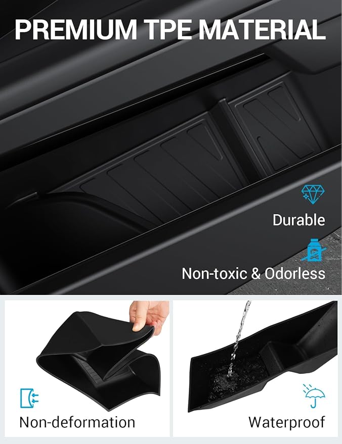 Tesla Cybertruck Door Side Storage Box Front Rear Door Tray Organizer Slot Pockets Handle Insert Protector TPE Cybertruck Accessories 2024 2025 4PCS