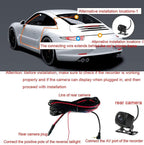 4 Channel 4K Dash Cam Front and Rear Inside, 360° View 1080P Dash Camera for Cars, Super Night Vision, Gravity Sensor, Loop Recording, WDR, 24H Parking Mode, WiFi & APP Control, with 64GB Card