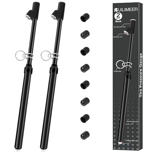 2-Pack Dual Head Tire Pressure Gauge 10-150 PSI (Black) | Heavy Duty Air Pressure Gauge with Stainless Steel Body, Metal Nozzle & Durable Plated Brass – for Cars, Trucks, Bikes, RVs
