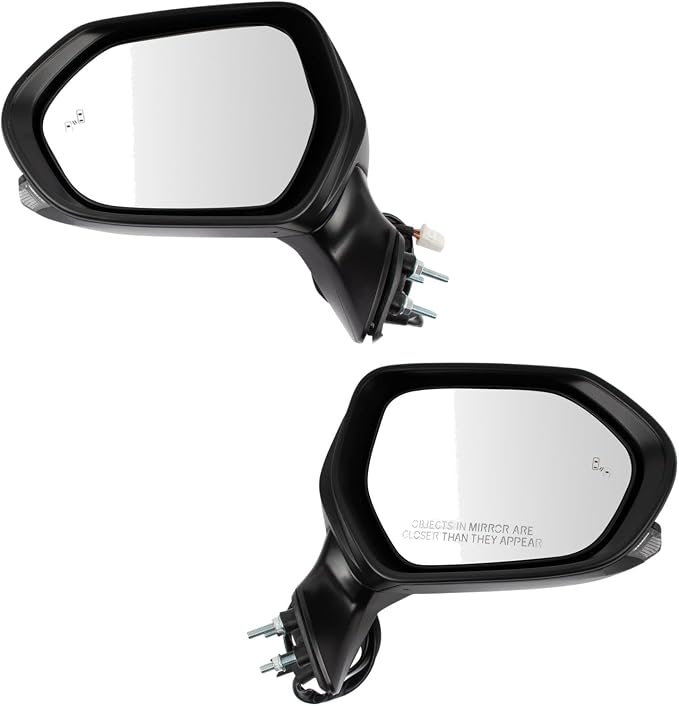 Power Heated Side Mirror Set Left & Right Smooth Black with Blind Spot Compatible with 2019-2021 Toyota Avalon TO1320404 TO1321404