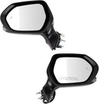 Power Heated Side Mirror Set Left & Right Smooth Black with Blind Spot Compatible with 2019-2021 Toyota Avalon TO1320404 TO1321404