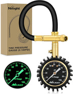 Tire Pressure Gauge 100PSI Heavy Duty Large 2" Glow Dial ANSI B40.1 Certified Air Chucks Accurate Reading with Extended Hose for Truck Semi Truck ATV Motorhome Cars & RV Accessories