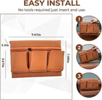 Car Window Armrest Storage Box, Soft Leather Vehicle Side Door Organizer Bag Elbow Rest Cushion with Multiple Pocket, Multifunctional Auto Window Armrest Storage Bag, Universal Fit (Brown)