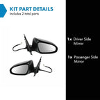 2 Piece Driver and Passenger Side Mirror Assembly Set Electric Adjustment Heated No Memory Black Compatible with 2012-2014 Toyota Yaris TO1320280 TO1321280
