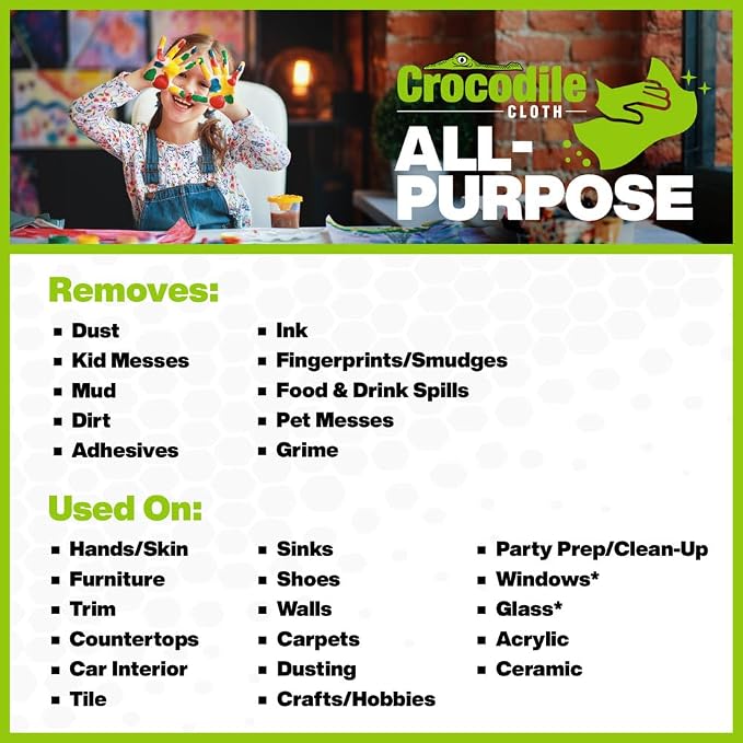 All-Purpose Cleaning Wipes – 80 Count, 15"x10" Extra Large Plant-Based Disposable Cloths – Moist, Absorbent, Safe on Skin, Multi-Surface Use