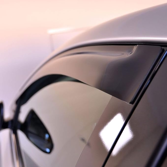 Rainproof Side Window Wind Deflectors for 2004-2010 BMW E60 5-Series 4-Door Sedan M5 525 528 530 535 545 550 i xdrive xi,Tape-on Sun Rain Guard Sets,Window Visors for Car,Vent Deflector BM15