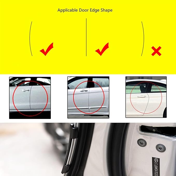 4Pcs Car Door Edge Guards Moulding Trim Edge Anti-Collision Strip Scratch Guard Car Door Protector for Most Cars (Black)