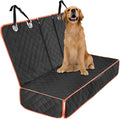 Dog Car Seat Cover for Back Seat, Waterproof Dog Bench Seat Pad Compatible for Armrest & Seat Belt, Universal Nonslip Durable Soft Pet Protector for Cars Trucks & SUV (Orange Edge)