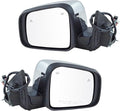 2 Piece Driver and Passenger Side Mirror Assembly Set Electric Adjustment Heated Memory Chrome Compatible with 2011-2022 Dodge Durango with Turn Signal & Blind Spot Indicator CH1320420 CH1321420