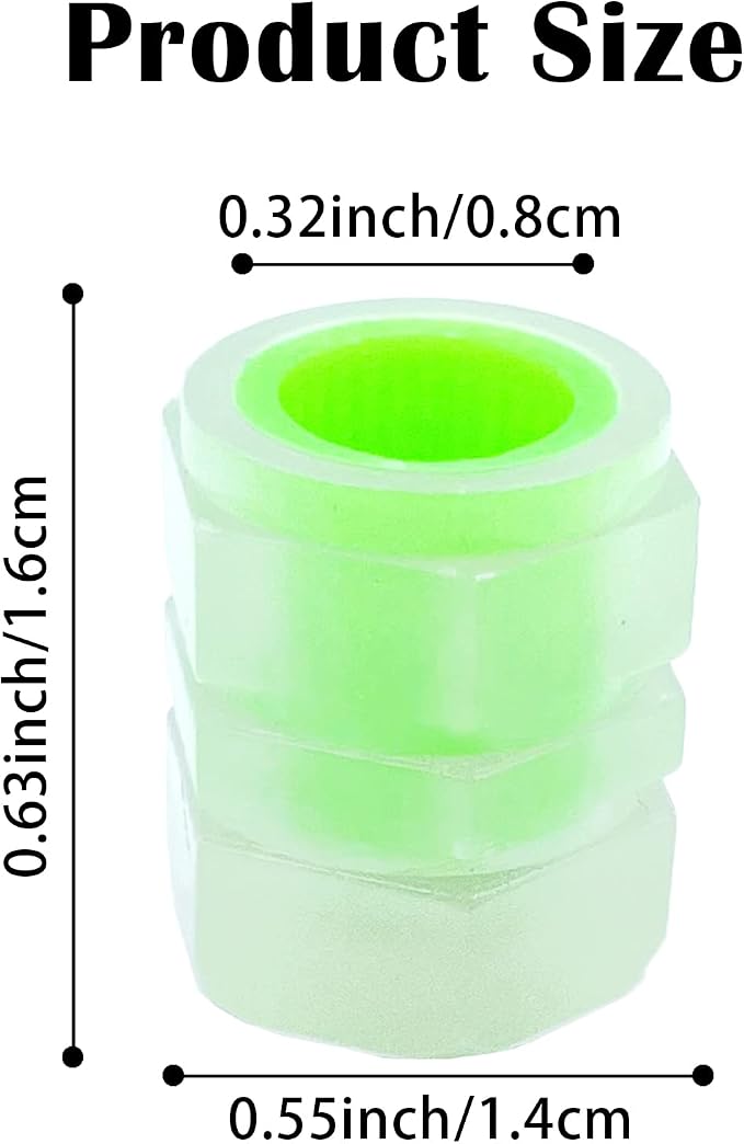 8PCS Car Tire Valve Stem Caps, Universal Noctilucent Waterproof Car Wheel Tire Caps, Suitable for Air Valve Caps for Cars, Motorcycles, Bicycles (Green)