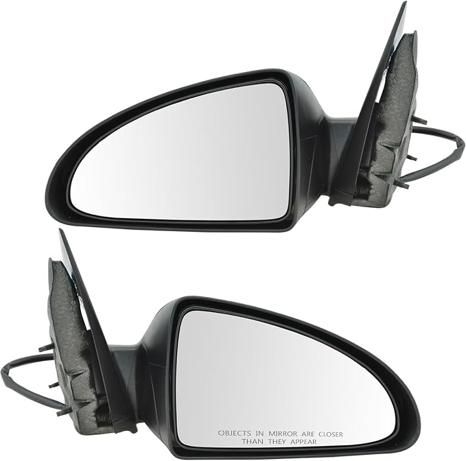 2 Piece Driver and Passenger Side Mirror Assembly Set Electric Adjustment Non-Heated No Memory Black Compatible with 2004-2008 Chevrolet Malibu GM1320287 GM1321287