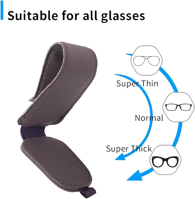 2 Packs Magnetic Sunglass Holder for Car Visor (Purple) | Magnetic Interior Car Accessories